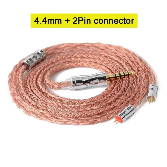 NiceHCK C16-3 16 Cores High Purity Copper Cable 4.4mm Plug, 2Pin Connector – InEar Balanced cableכבל באלנס לאוזניות אינאיר