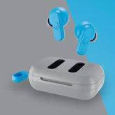 SKULLCANDY DIME - True Wireless Bluethooth Earbud Headphone, LightGrey/Blue. אוזניות סקאלקנדי אלחוטיות בתוך האוזן, מוגן מים, צבע אפור בהיר/תכלת