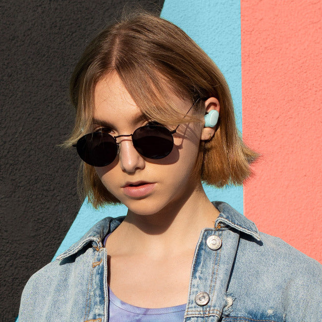 Skullcandy Sesh Evo True Wireless In-Ear Earbud, Bleached Blue אוזניות סקאלקנדי אלחוטיות בתוך האוזן, מוגנות מים, צבע תכלת